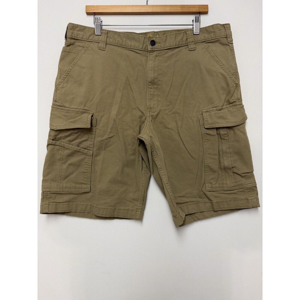 Carhartt Relaxed Fit Cargo Shorts Mens 38 Tan Khaki Cotton Stretch 103542-253